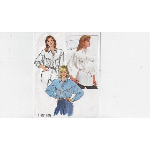 Butterick Misses Shirt Sewing Pattern 4693 Sizes 20-24 Long Sleeve Collared - Picture 1 of 2
